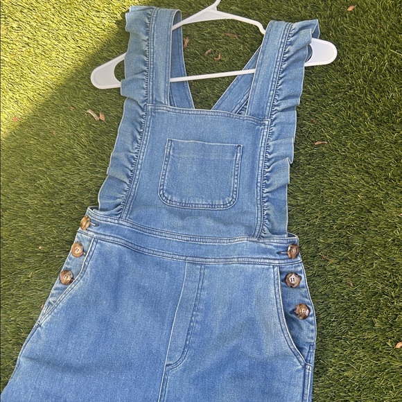 Denim Ruffle Overalls - Picture 7 of 7